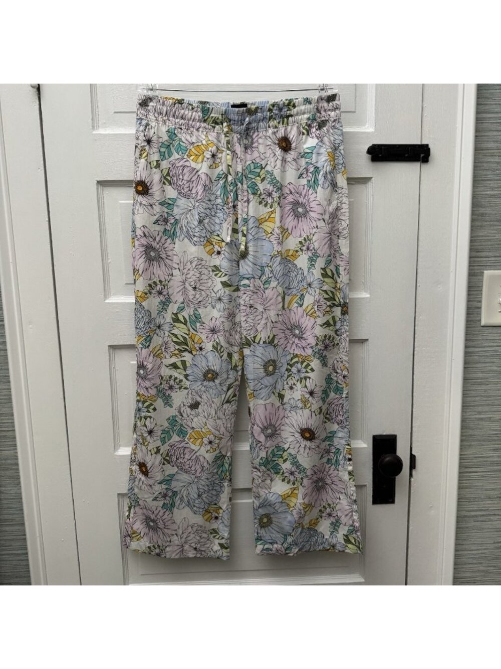 Gap Women’s M Floral 100% Cotton Pajama Pants Drawstring Lounge NWT